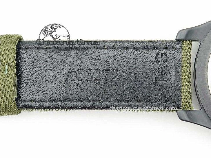 MIROTIME 0308 Big Pilot Top Gun Miramar PVD Plated Titanium on Green Nylon Strap A23J Refined 7398